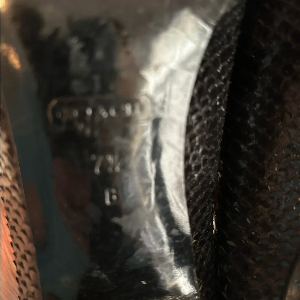 COACH Stela Sz 7.5 Black Textured Women's Heels